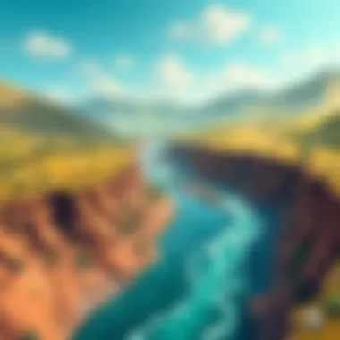 The River of Unconventional Choices A winding river flowing through a valley, emblematic of life's unconventional routes.