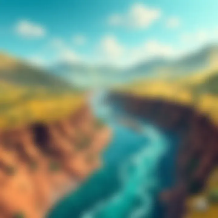 The River of Unconventional Choices A winding river flowing through a valley, emblematic of life's unconventional routes.