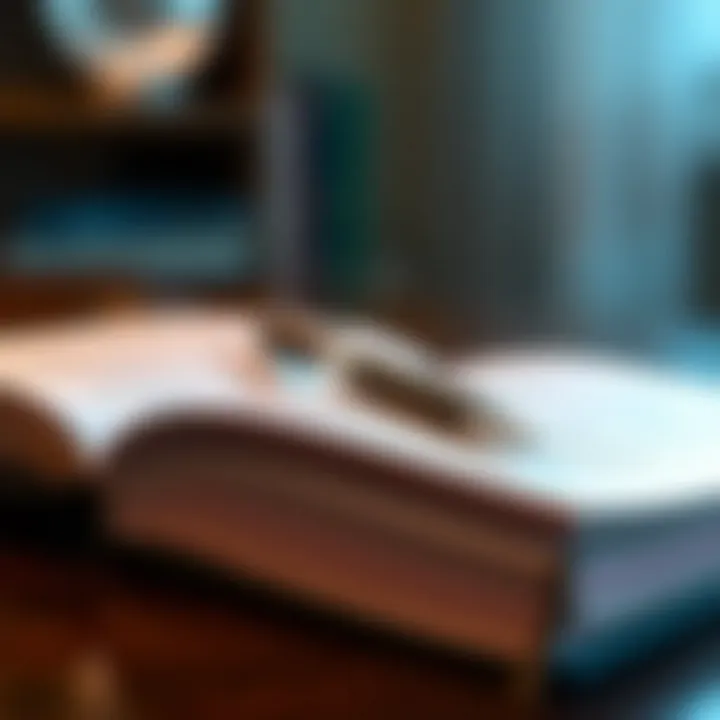 Reflection and Growth An open book with a pen resting on its pages, symbolizing reflection