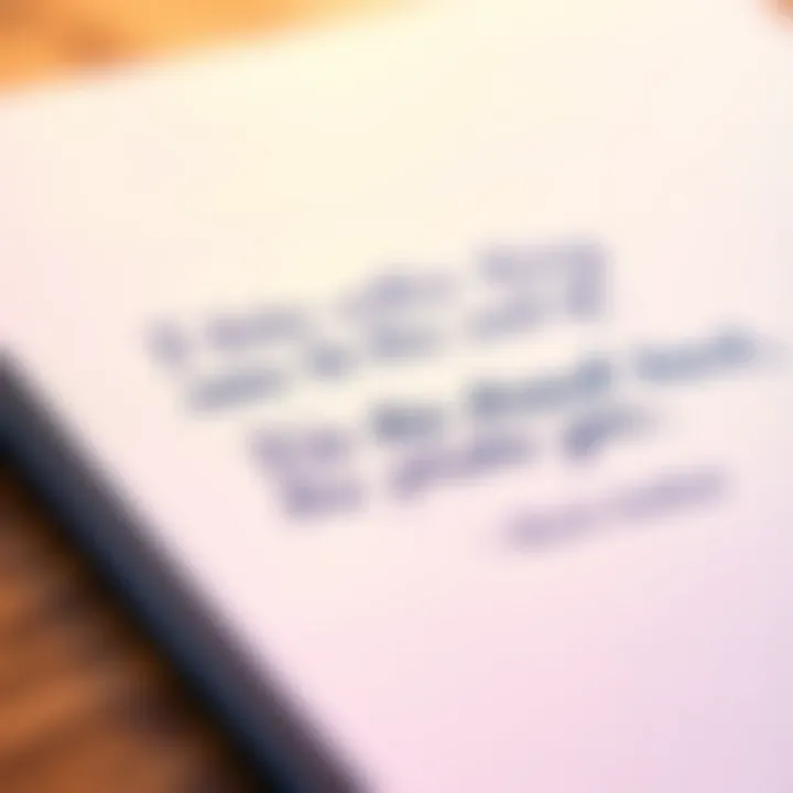 Inspiring Words A close-up of a handwritten quote from a Black author on a notepad