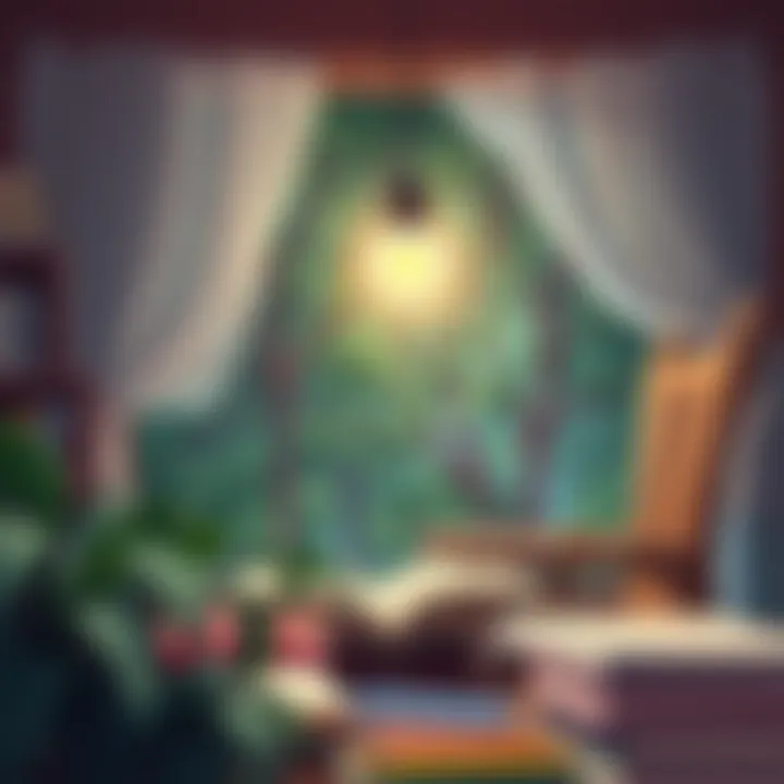 A Haven for Reading A serene reading nook with a cozy atmosphere, inviting personal exploration