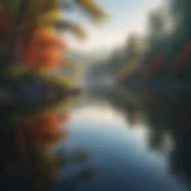Tranquility Reflected A serene lake reflecting the sky, symbolizing tranquility and depth of thought.
