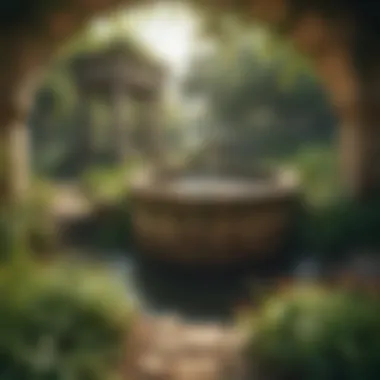 Echoes of History An ancient well surrounded by lush greenery, representing historical significance.