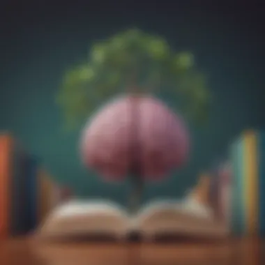 Personal Growth through Psychology Reading A brain with books symbolizing personal growth through reading