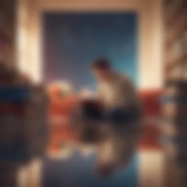Reflection Through Reading A person contemplating while reading a self-help book