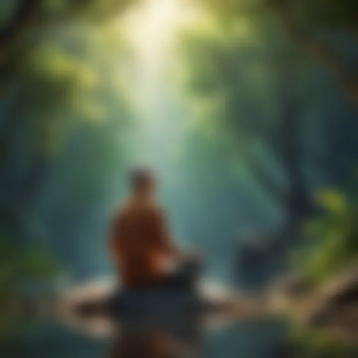 A person meditating in a tranquil environment, embodying mindfulness