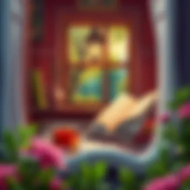 A Cozy Retreat for Readers A cozy reading nook with a cup of tea and a novel, inviting relaxation.