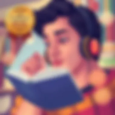 A thoughtful person listening to an audiobook