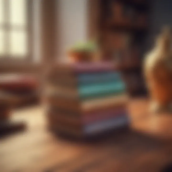 A collection of books on a wooden table, symbolizing the wealth of knowledge available on communication skills.