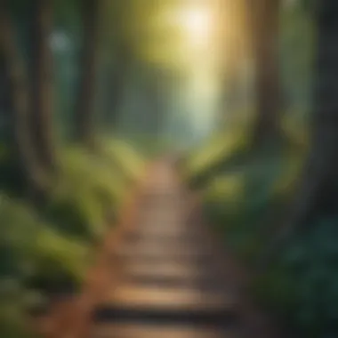 A pathway leading through a tranquil forest