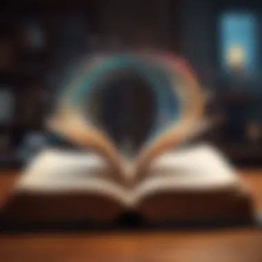 An open book with sound waves emanating from it