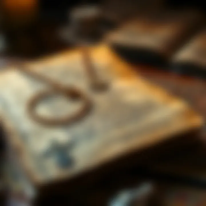 Historical Significance An ancient manuscript, representing the historical significance of the Bhagavad Gita.