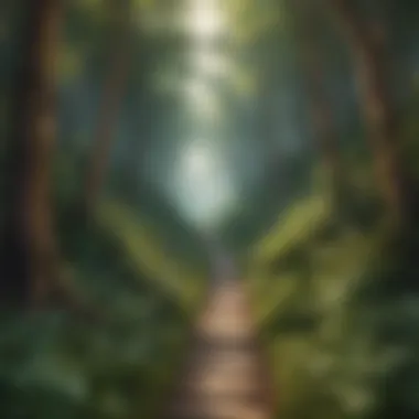 The Journey of Understanding A path leading through a dense forest, symbolizing the journey of understanding.