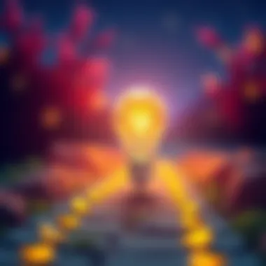 Illuminating Innovation A light bulb illuminating a path representing innovative thinking