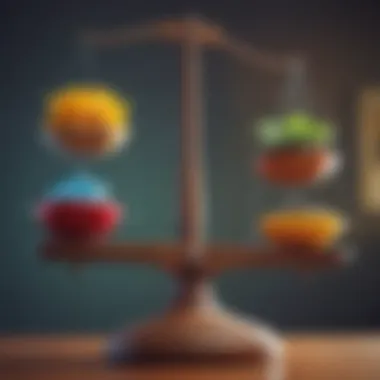 Balancing Creativity and Efficiency A balanced scale symbolizing creativity and efficiency in business settings