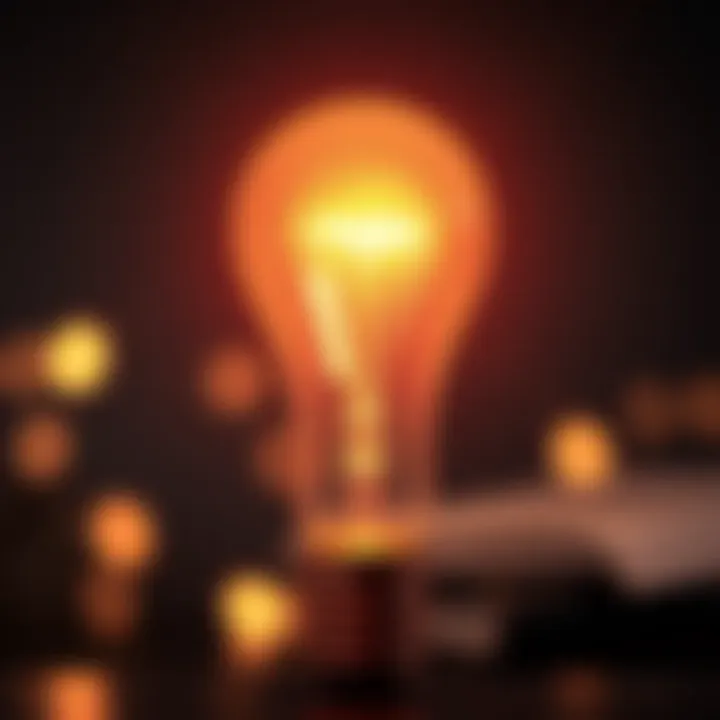 Illumination of Thought A light bulb glowing, representing inspiration and new ideas