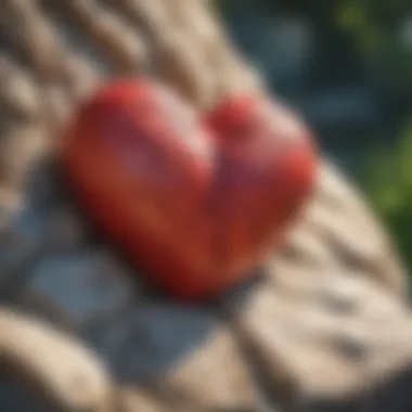 Strength in Vulnerability A close-up of a heart carved into a stone, symbolizing resilience and bravery.