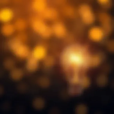 A Spark of Insight: Igniting New Ideas A lightbulb glowing brightly representing ideas and enlightenment