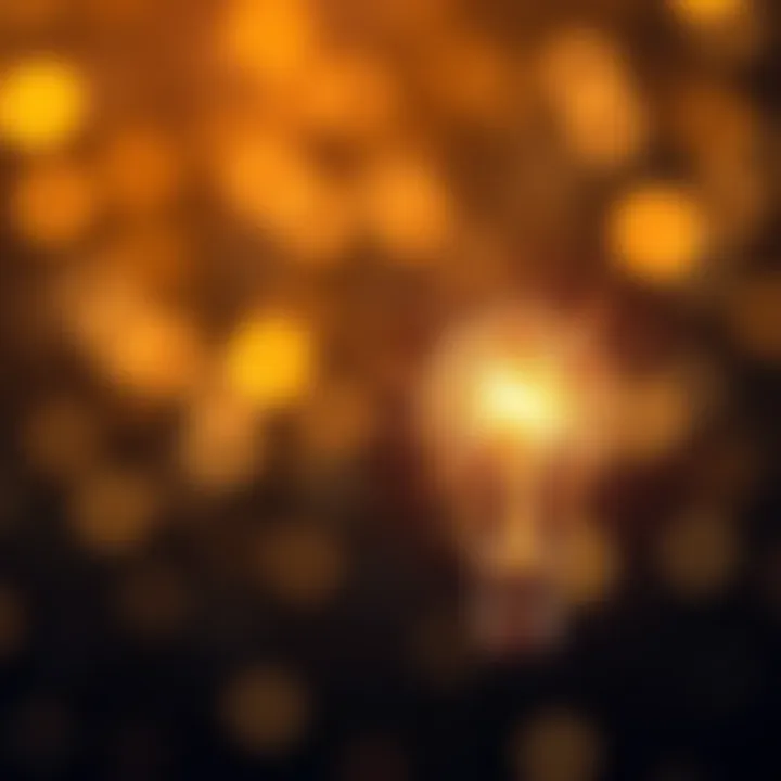 A Spark of Insight: Igniting New Ideas A lightbulb glowing brightly representing ideas and enlightenment