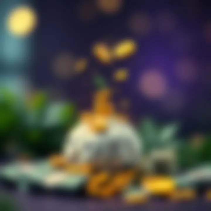 Visual metaphor for disciplined money management and its benefits