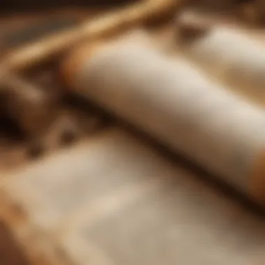 Ancient scrolls representing the origins of literary tradition