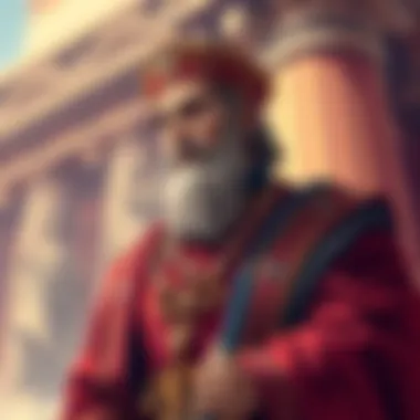 Embodiment of Authority Through Time A historical figure representing authority and influence