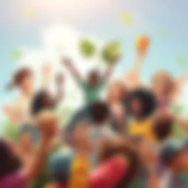 Illustration of diverse learners embracing growth