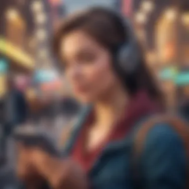 Audiobooks on the Go A person enjoying an audiobook while commuting.