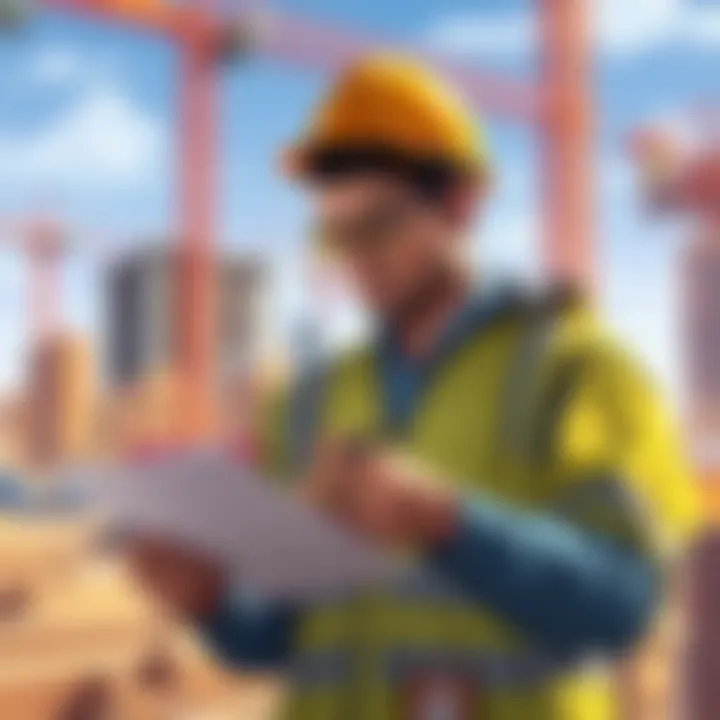 Checklists Enhancing Efficiency in Construction An individual using a checklist at a construction site