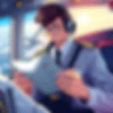 Pre-Flight Safety with Checklists in Aviation A pilot reviewing a pre-flight checklist