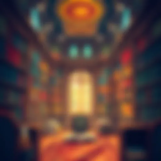 A Reflection on Wealth in Literature An elegant library filled with books on wealth and affluence