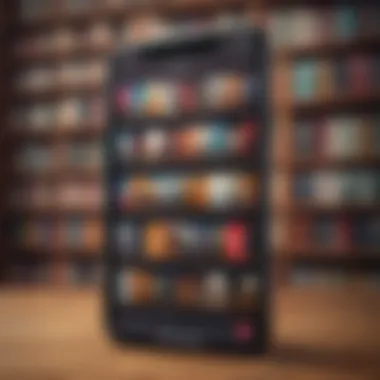 Diverse selection of audiobooks on a digital library