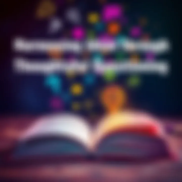 Harnessing Ideas Through Thoughtful Questioning An open book with vibrant ideas flowing out