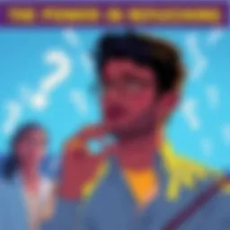 A reflective person pondering coaching questions