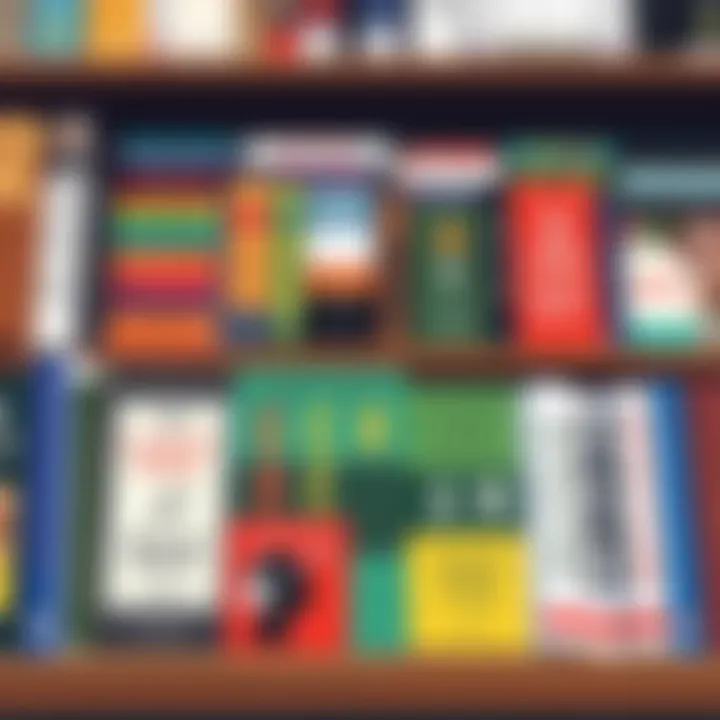 Diverse Audiobook Genres A diverse selection of audiobook genres displayed on a shelf