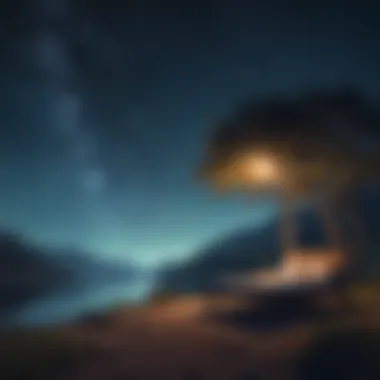 The Tranquility of Night: A Call for Rest A peaceful nighttime landscape under a starry sky