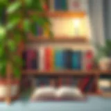 A Cozy Reading Nook A cozy reading nook with lifestyle books showcased on a shelf