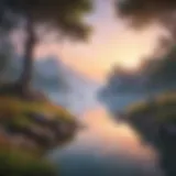 A serene landscape reflecting the dreamlike state of lucid dreaming