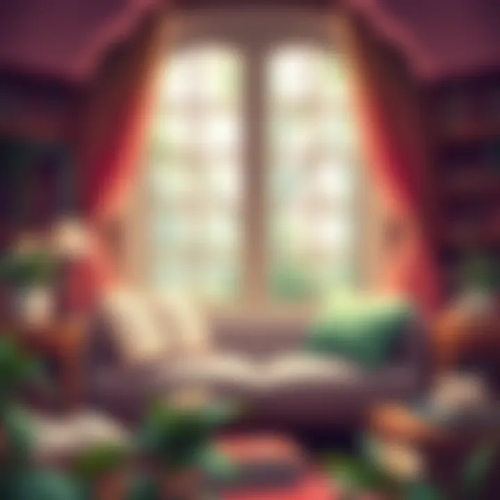 Cozy Reading Nook for Short Books A serene reading corner with a cozy setup for enjoying short reads