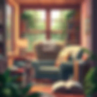 Cozy Reading Nook A cozy reading nook with a comfortable chair and an array of diverse books
