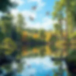 A serene view of Walden Pond reflecting the tranquility of nature