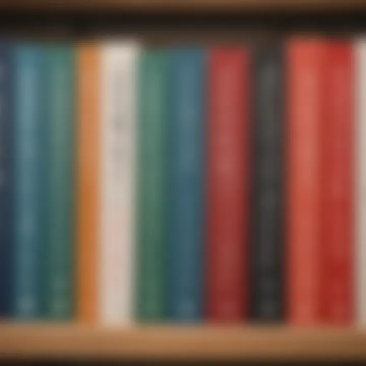 A collection of influential leadership audiobooks on a shelf