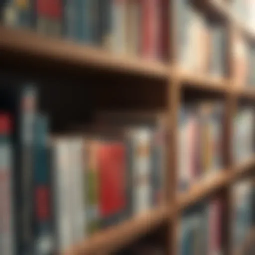 A bookshelf filled with renowned leadership books