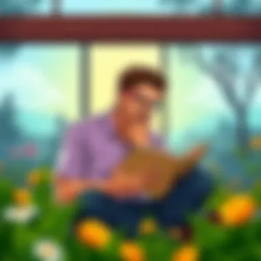 Cultivating a Wealth Mindset A thoughtful individual reading a financial strategy book in a serene environment