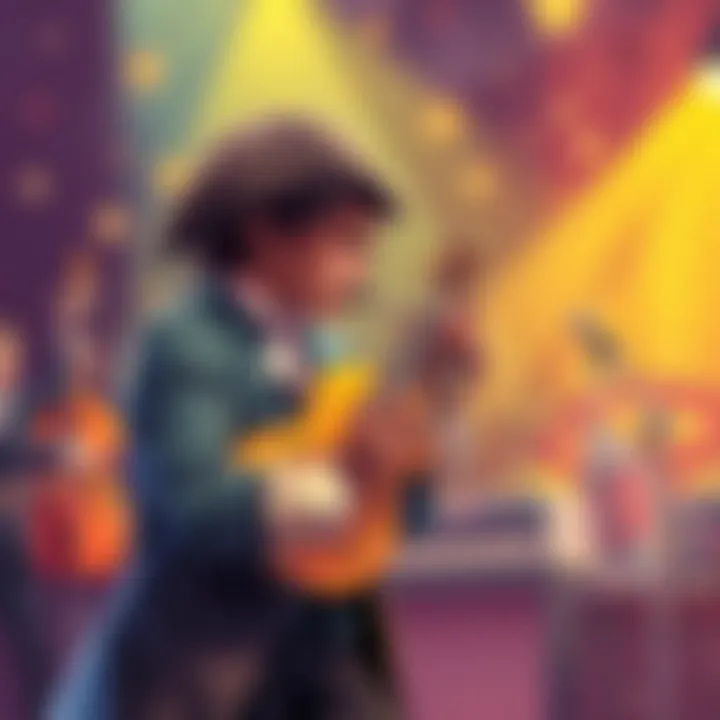 Musical Fusion in Hamilton An artistic representation of the fusion of various musical styles in Hamilton.