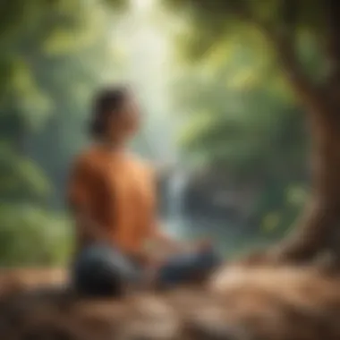 Mindfulness meditation scene