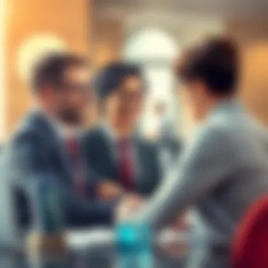 Strategic Discussions Among Business Professionals Business professionals engaging in strategic discussions