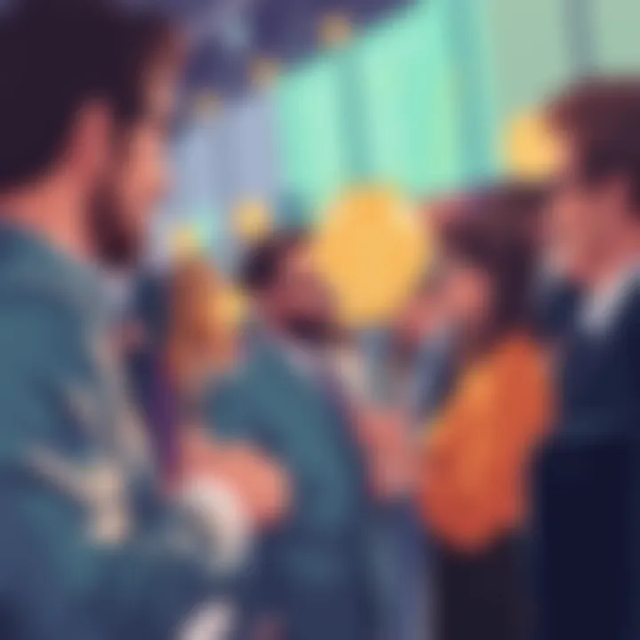 Networking and Idea Exchange Networking event with professionals exchanging ideas