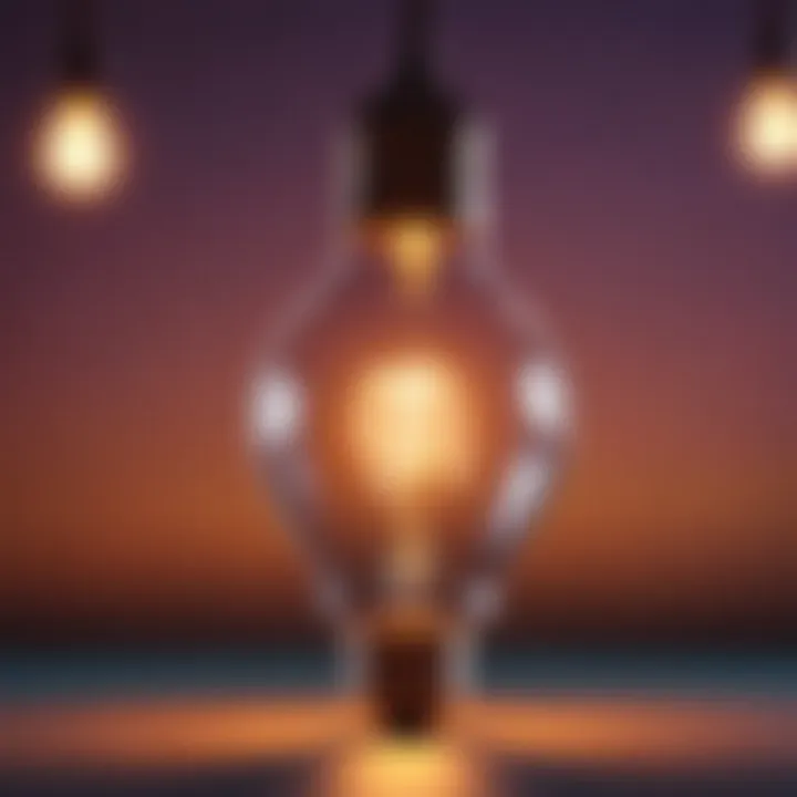 A light bulb glowing brightly, indicating a moment of inspiration and creativity.