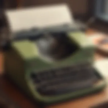 A close-up of a typewriter with a blank sheet of paper, symbolizing new ideas